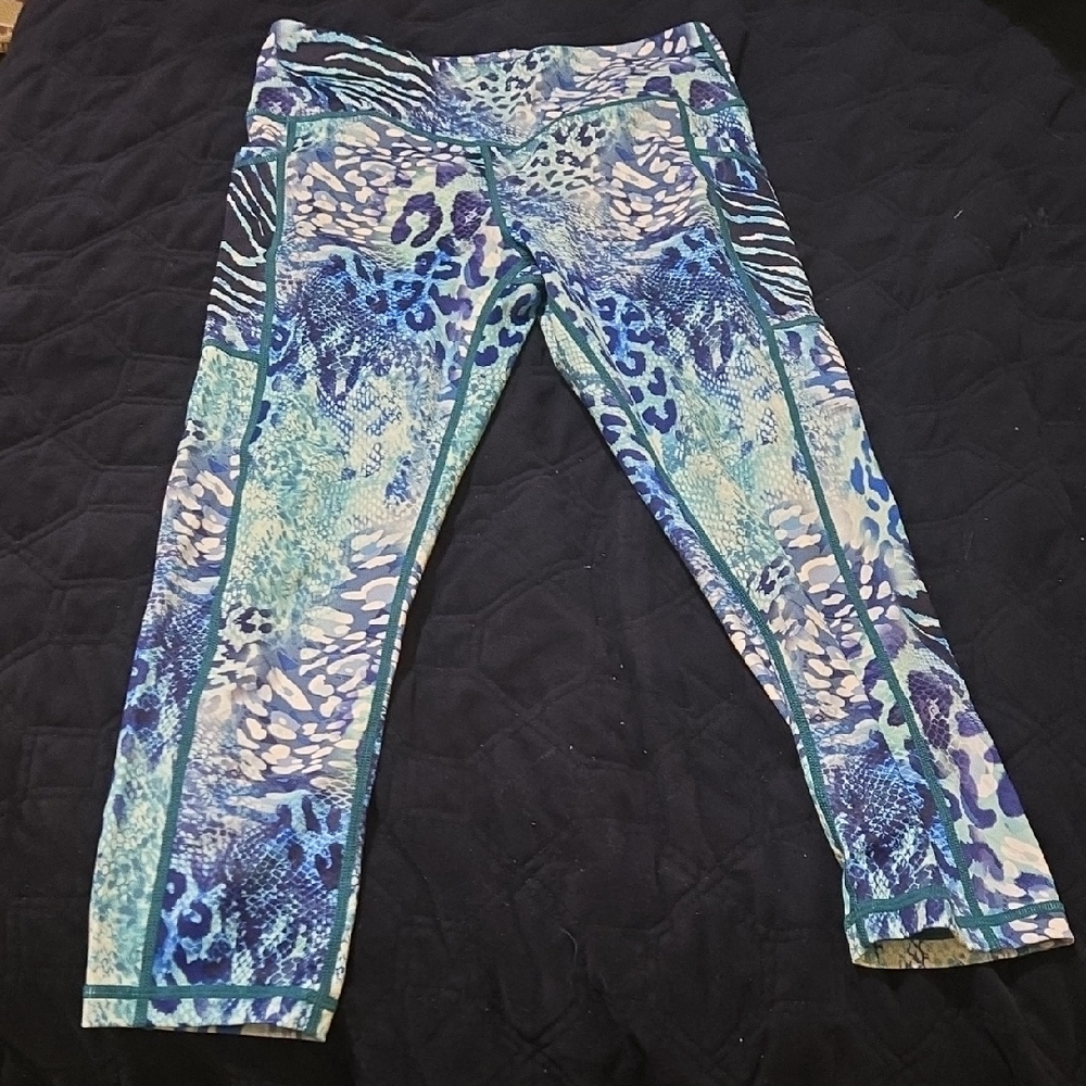 Constantly Varied Gear Blue Leopard Capris